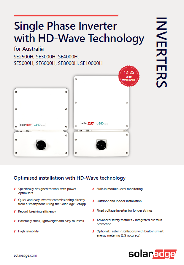 Solar Edge HD Wave Single Phase Inverter Configuration Australia