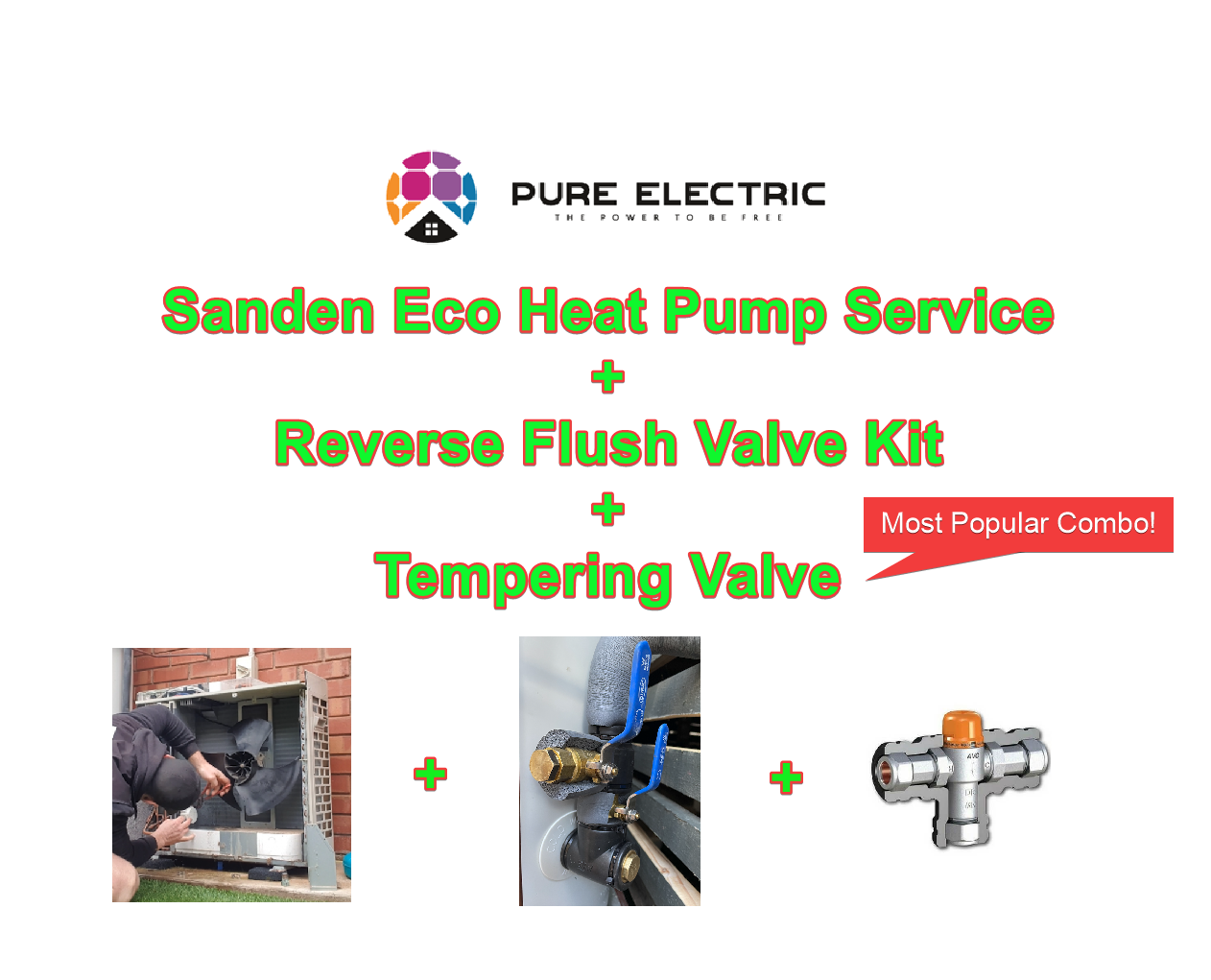 Sanden Eco Heat Pump Service + Reverse Flush Valve Kit + Tempering Valve