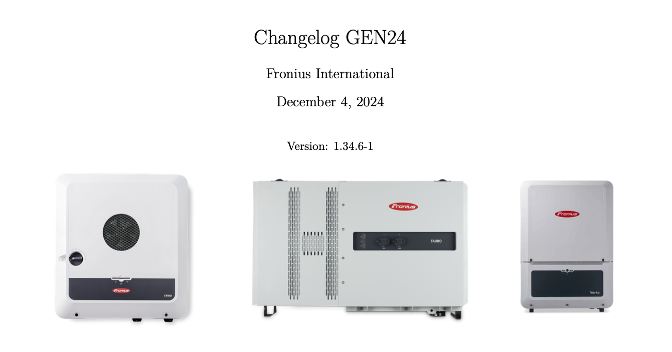 Fronius Changelog GEN24