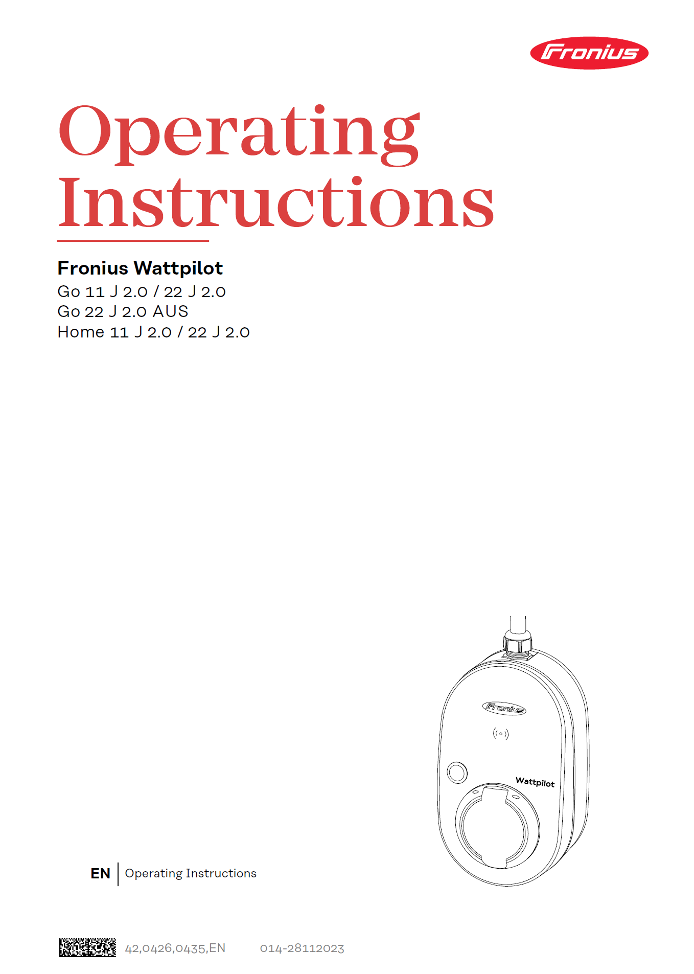 Fronius Wattpilot Operating Instructions