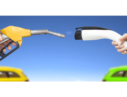 Dirty Fossil fuel Bowser versus EV plug
