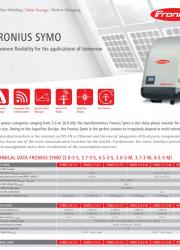Fronius Symo 3-20kW Inverter Datasheet